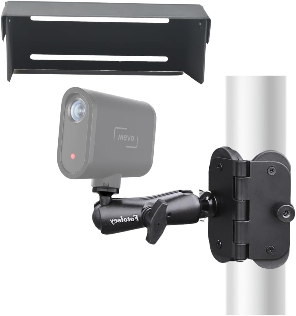 Magnetic Phone Fence Post Mount for Mevo Start- Quick Install, 360° Adjustable with Weather Shade - Compatible with iPhone 14/13/12, GoPro Hero 12/11 - for Sports Fence, Basketball Court
