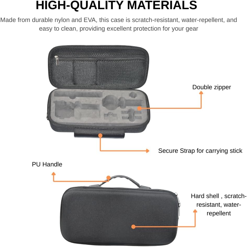 Fotoleey Hard Case for Insta360 X5 - Durable, Water-Resistant, with EVA Foam Protection, Fits the Invisible Stick, Utility Frame, Utility Fast Charge and Invisible Stick, Design for Travel (Case only)