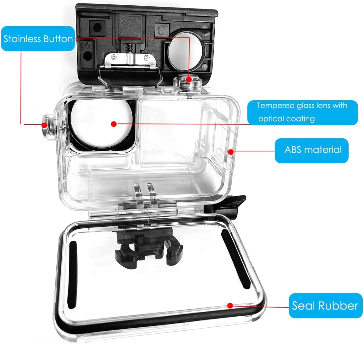 Fotoleey Dive Case & Floating Hand Grip for DJI Osmo Action 5, Action 4 & Action 3 - Waterproof Protection & Enhanced Stability for Underwater Adventures