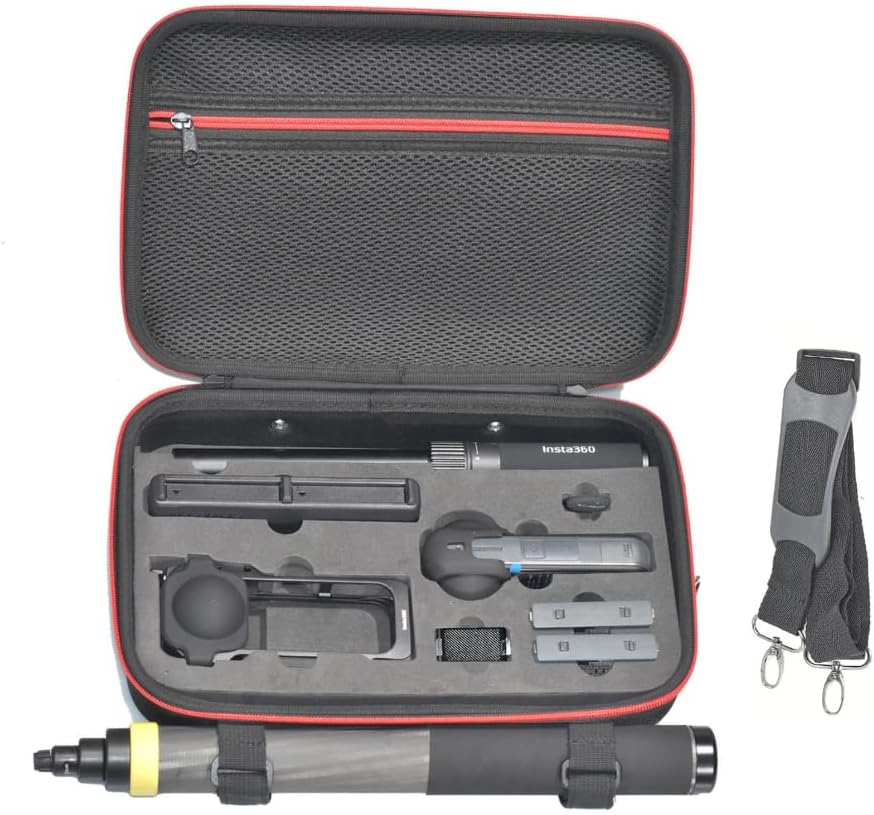 Fotoleey Travel Hard Case for Insta360 X5 -Hard Shell, Water-Resistant with EVA Foam Protection, Fits Utility Fast Charge Case, Frame and 3 Meters Stick
