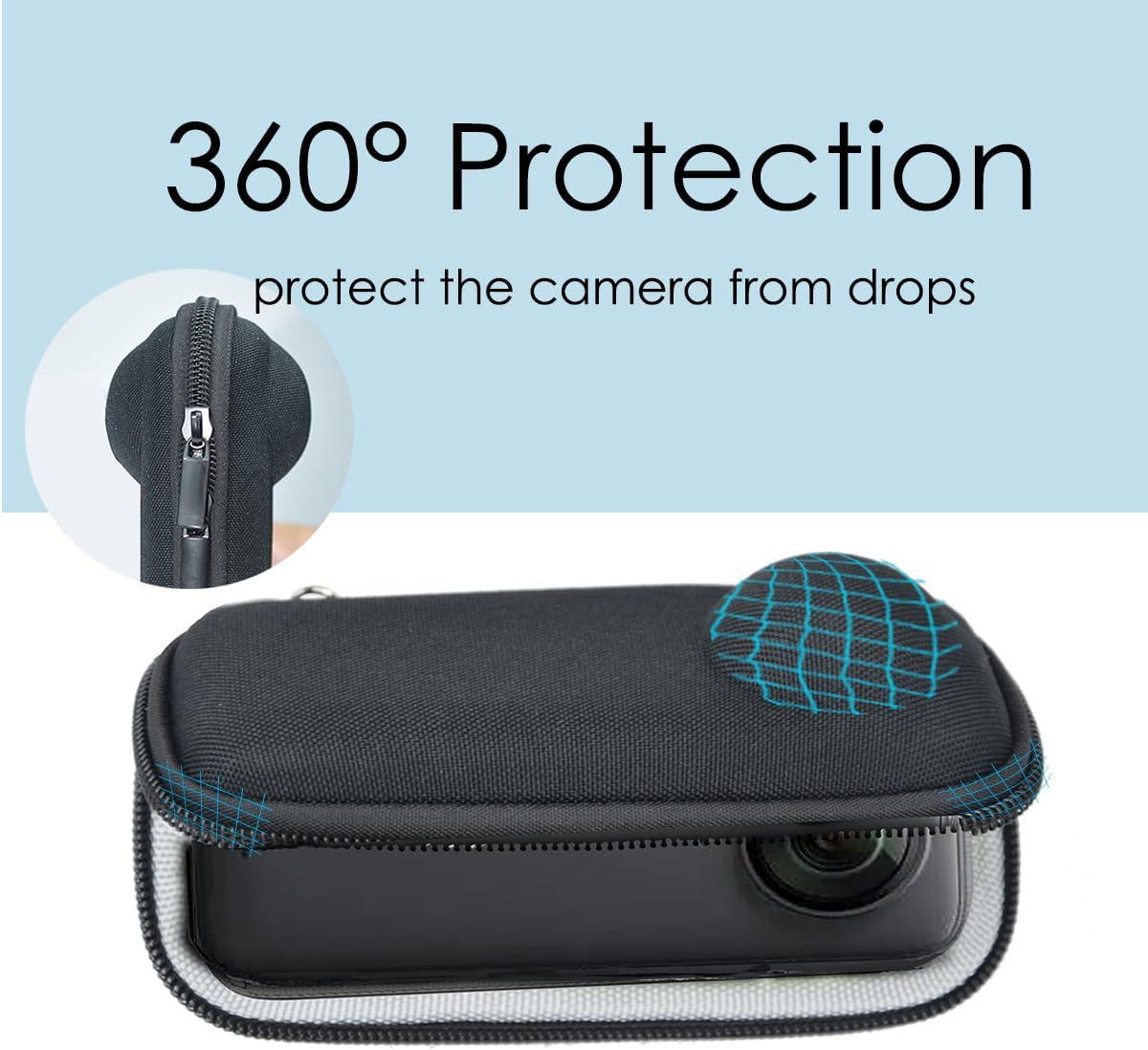 Portable Case for Insta360 X4, Small Size, Hard Shell,with Lanyard, Fits the Camera with Lens Guards, Good Protection