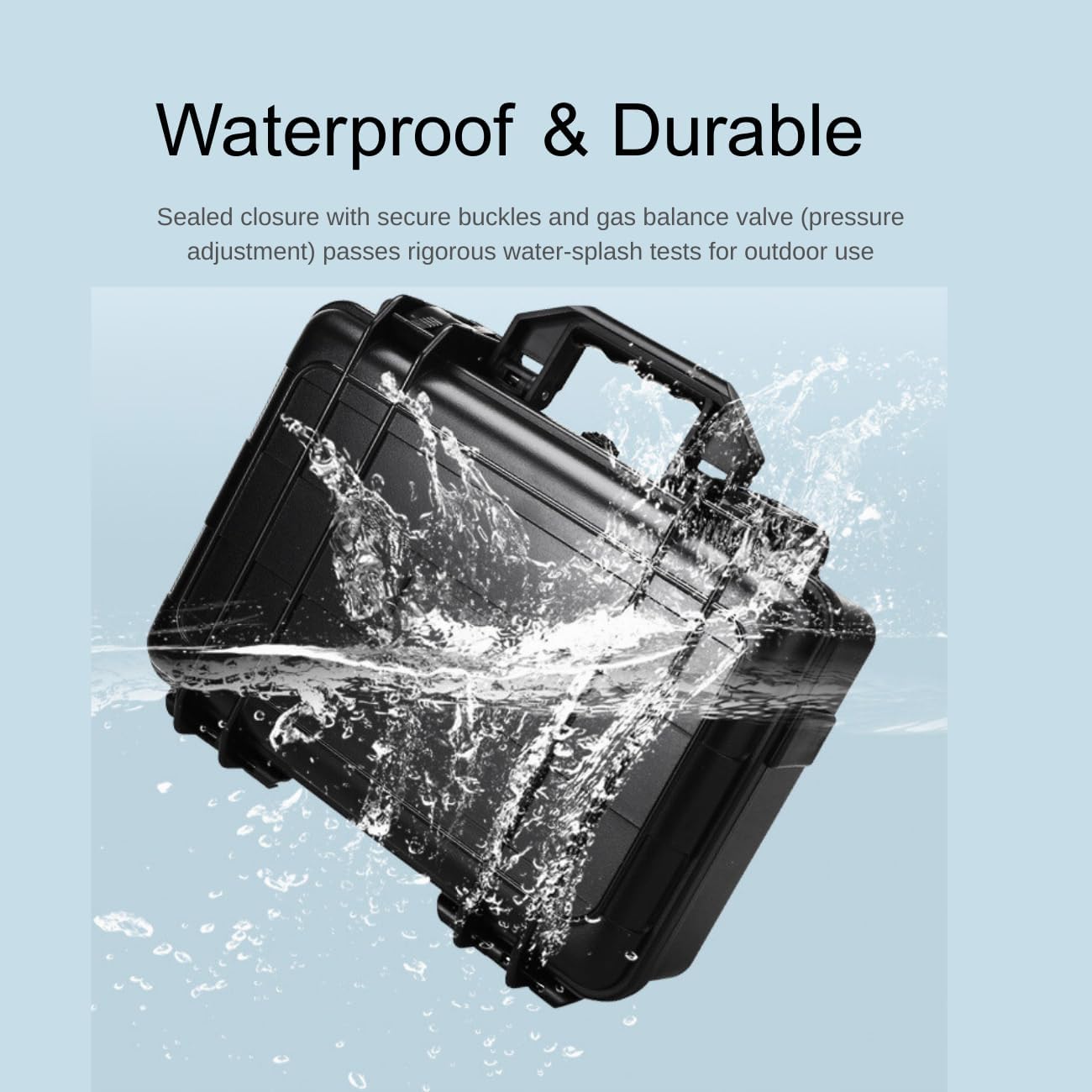 Waterproof Hard Case for Insta360 X5/X4 – Hard Protective Storage Box with Waterproof & Shockproof Design, EVA Interior for X5 Camera, Dive Housing, Batteries, Stick (27cm), Size 345x230x110mm