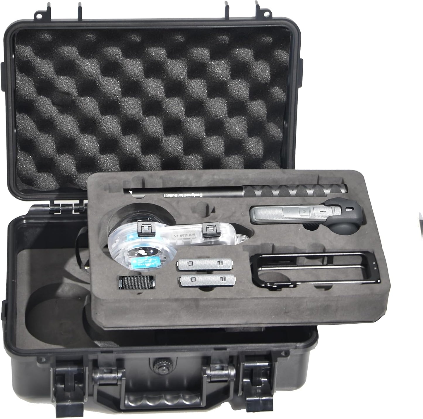 Waterproof Hard Case for Insta360 X5/X4 – Hard Protective Storage Box with Waterproof & Shockproof Design, EVA Interior for X5 Camera, Dive Housing, Batteries, Stick (27cm), Size 345x230x110mm