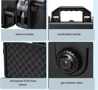 Waterproof Hard Case for Insta360 X5/X4 – Hard Protective Storage Box with Waterproof & Shockproof Design, EVA Interior for X5 Camera, Dive Housing, Batteries, Stick (27cm), Size 345x230x110mm