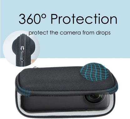 Portable Case for Insta360 X4, Small Size, Hard Shell,with Lanyard, Fits the Camera with Lens Guards, Good Protection
