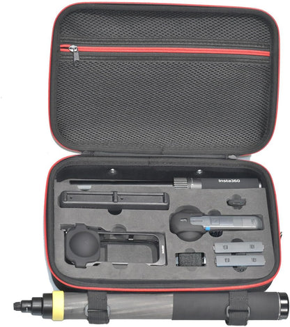 Fotoleey Travel Hard Case for Insta360 X5 -Hard Shell, Water-Resistant with EVA Foam Protection, Fits Utility Fast Charge Case, Frame and 3 Meters Stick