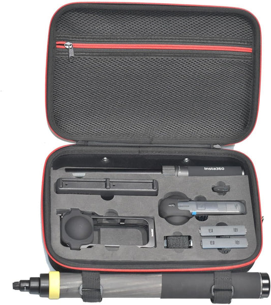 Fotoleey Travel Hard Case for Insta360 X5 -Hard Shell, Water-Resistant with EVA Foam Protection, Fits Utility Fast Charge Case, Frame and 3 Meters Stick