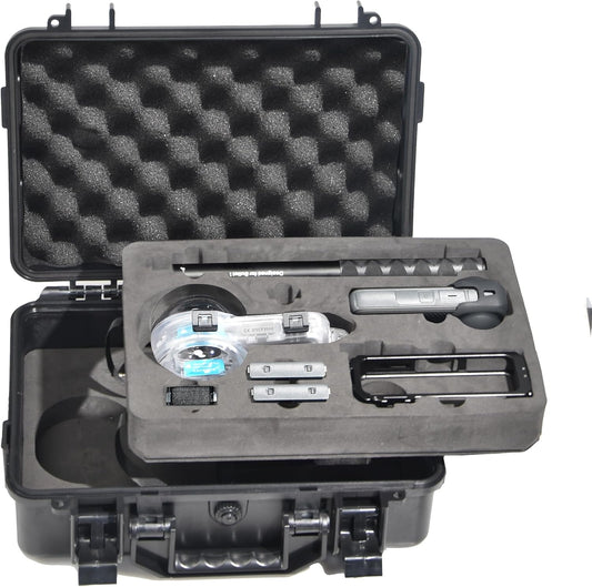 Waterproof Hard Case for Insta360 X5/X4 – Hard Protective Storage Box with Waterproof & Shockproof Design, EVA Interior for X5 Camera, Dive Housing, Batteries, Stick (27cm), Size 345x230x110mm